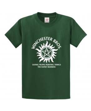 Winchester Bros. Saving People Hunting Things Classic Unisex Kids and Adults T-Shirt For Supernatural TV Show Fans